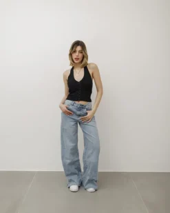 Top in costina con bottoni – VD1181 slc