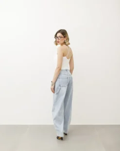 Top in costina con coppe – H14166