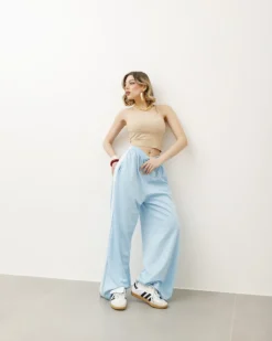 Top in costina con coppe – H14166