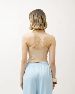 Top in costina con coppe – H14166