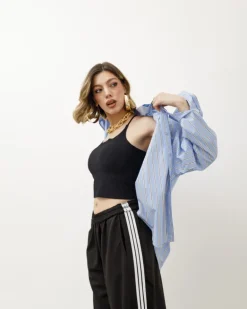 Top in costina con coppe – H14166