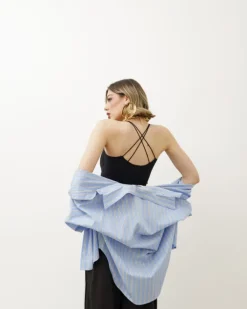 Top in costina con coppe – H14166