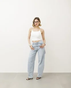 Top in costina con coppe – H14166