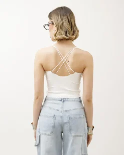 Top in costina con coppe – H14166
