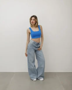 Top in cotone scollo quadrato – 1591 slc