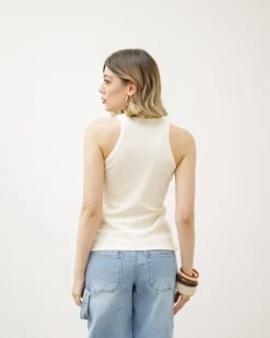 Top in maglia con aperture – 8037