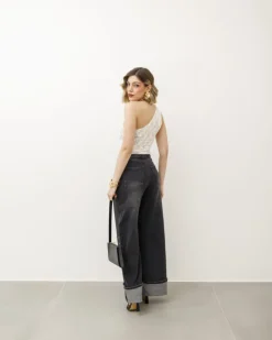 Top in pizzo monospalla – L1764 slcn