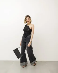 Top in pizzo monospalla – L1764 slcn