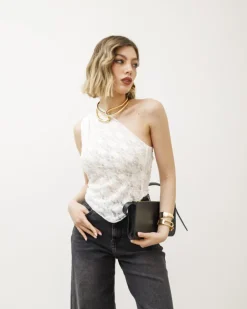 Top in pizzo monospalla – L1764 slcn