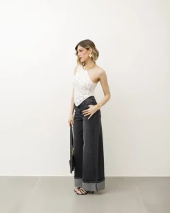 Top in pizzo monospalla – L1764 slcn