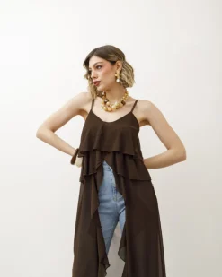 Top lungo con rouches – 10233