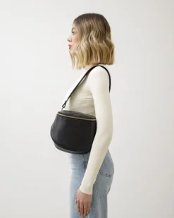 Tracolla in pelle NERA – LOVING BAGS