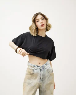 T-shirt crop in cotone premium – LBA0908