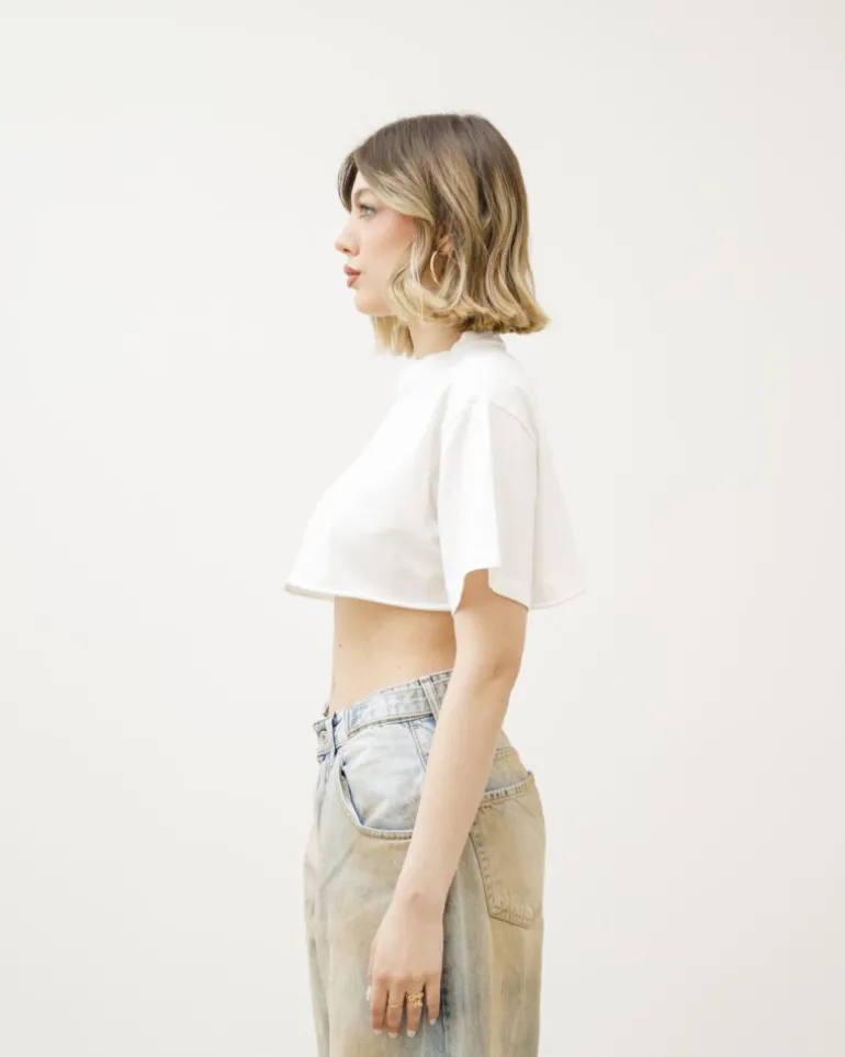 T-shirt crop in cotone premium – LBA0908