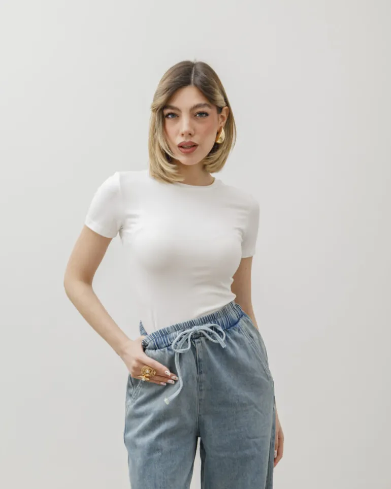 T-shirt in cotone aderente – 8157