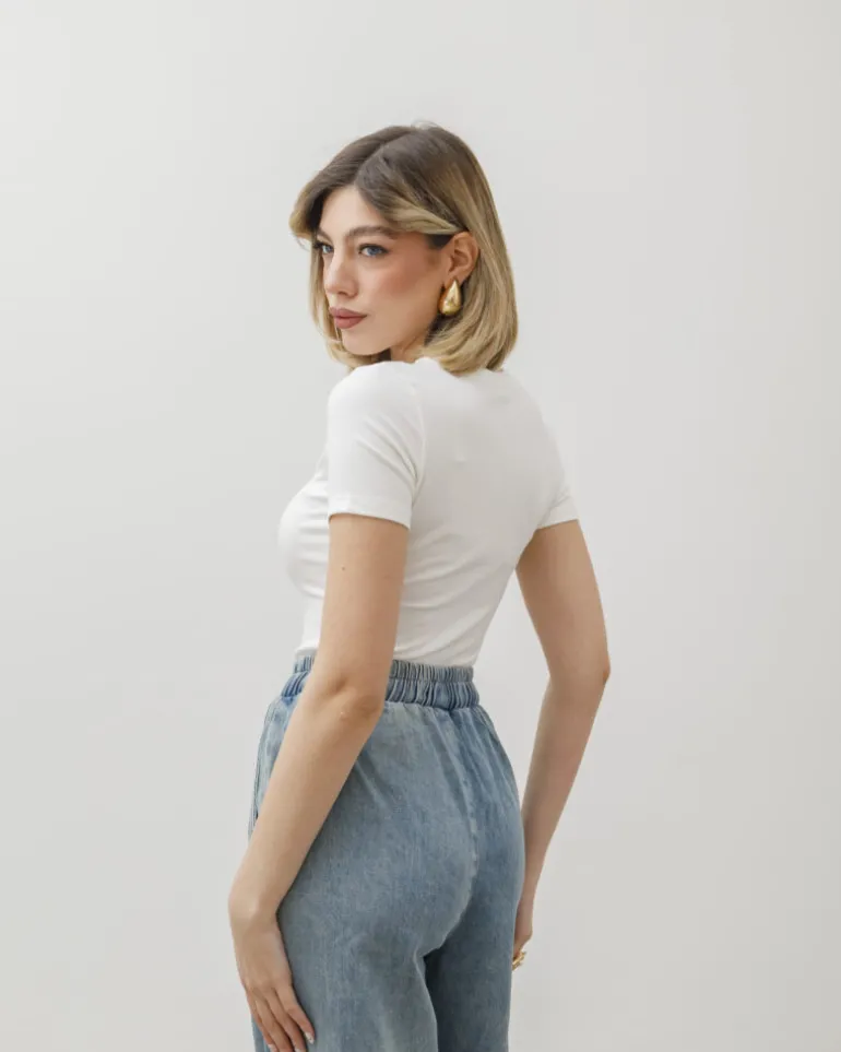 T-shirt in cotone aderente – 8157