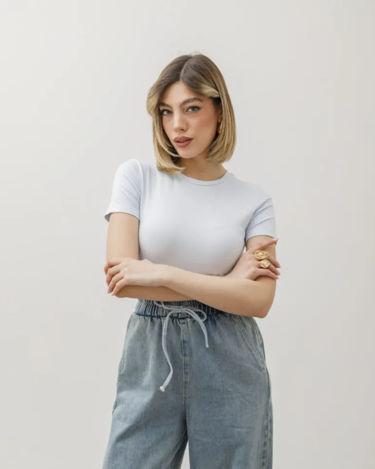 T-shirt in cotone aderente – 8157