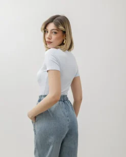 T-shirt in cotone aderente – 8157
