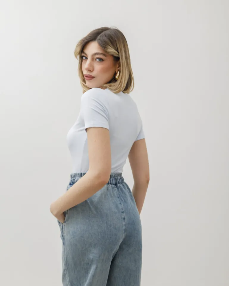 T-shirt in cotone aderente – 8157