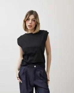 T-shirt in cotone con manica ad aletta – 8050
