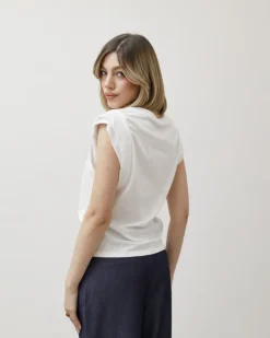 T-shirt in cotone con manica ad aletta – 8050