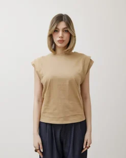 T-shirt in cotone con manica ad aletta – 8050
