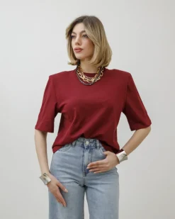 T-shirt in cotone con spallina – 7852