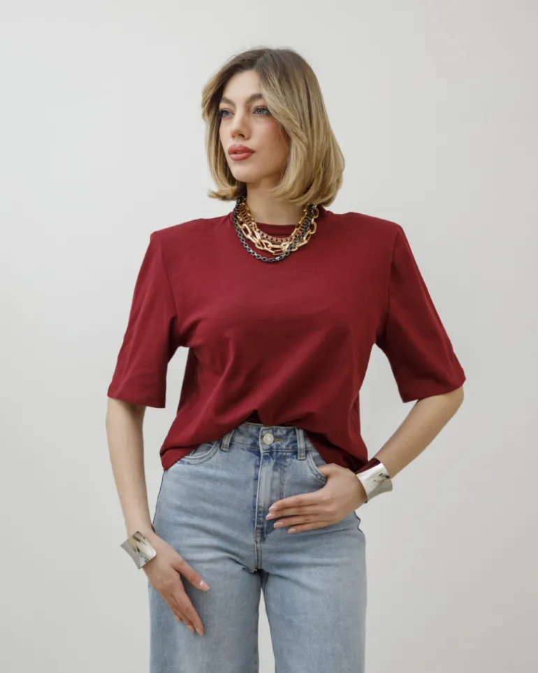 T-shirt in cotone con spallina – 7852