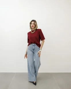 T-shirt in cotone con spallina – 7852