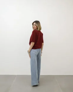 T-shirt in cotone con spallina – 7852