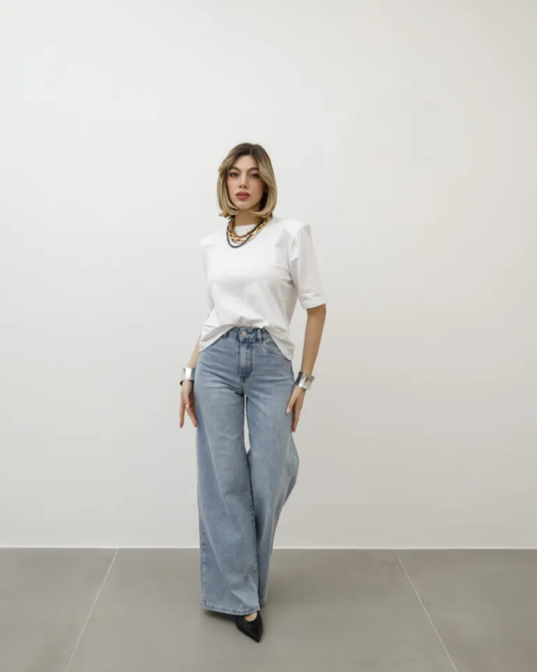 T-shirt in cotone con spallina – 7852