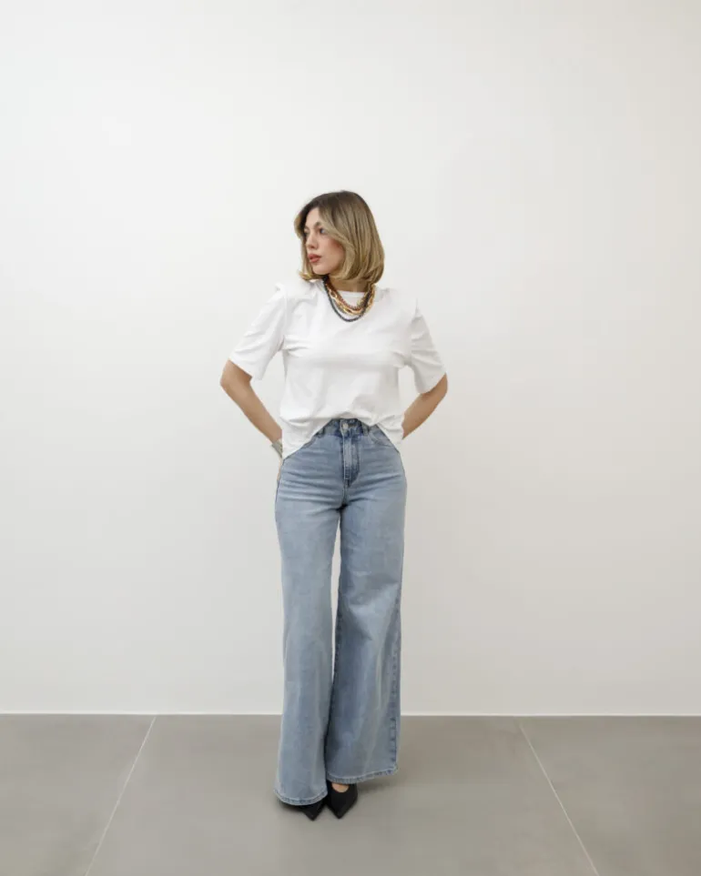 T-shirt in cotone con spallina – 7852