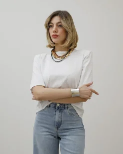 T-shirt in cotone con spallina – 7852