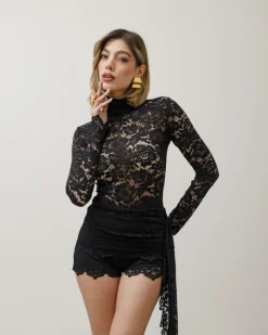Tutina in pizzo con colletto – 7183