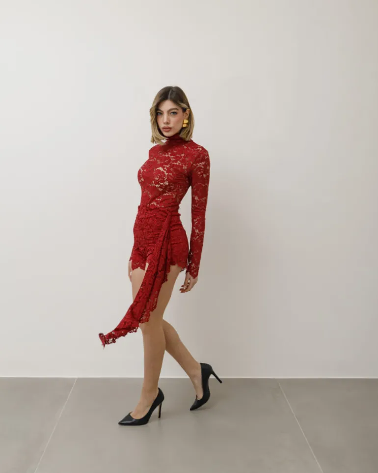 Tutina in pizzo con colletto – 7183